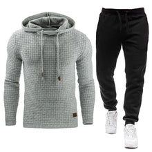 Load image into Gallery viewer, Men Tracksuit Fleece Two Piece Hooded Pullover Set
