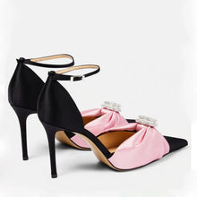 Load image into Gallery viewer, Women Pointed Heart Flower Thin High Heels Shoes
