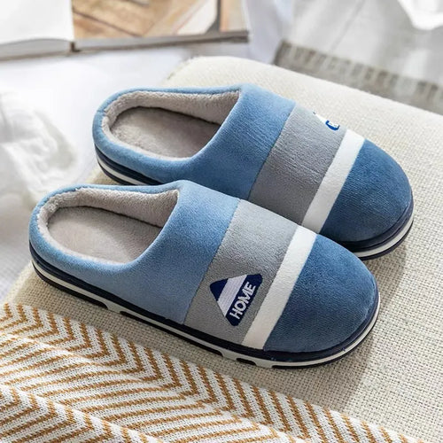 Men Indoor Home Non Slip Versatile Plush Cotton Slippers